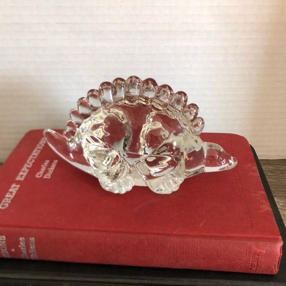 Vtg Clear Glass Dinosaur Paperweight - Picture 2 of 14